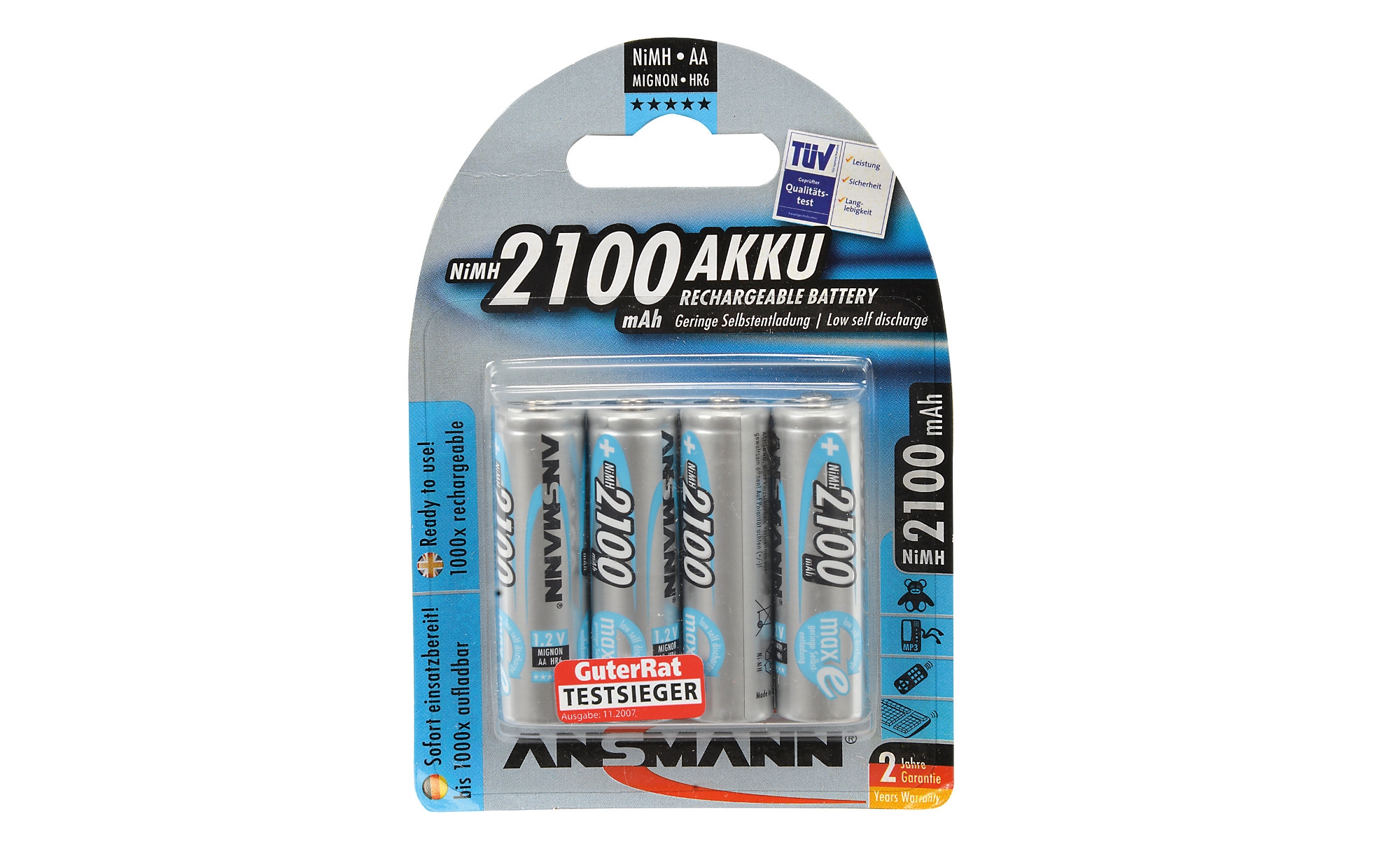 Akku Set Mignon/AA 1,2V2100mA