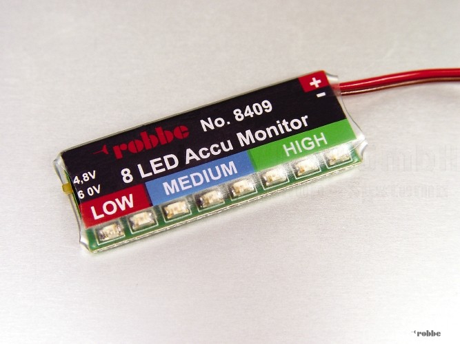 Akkumonitor 8 LED