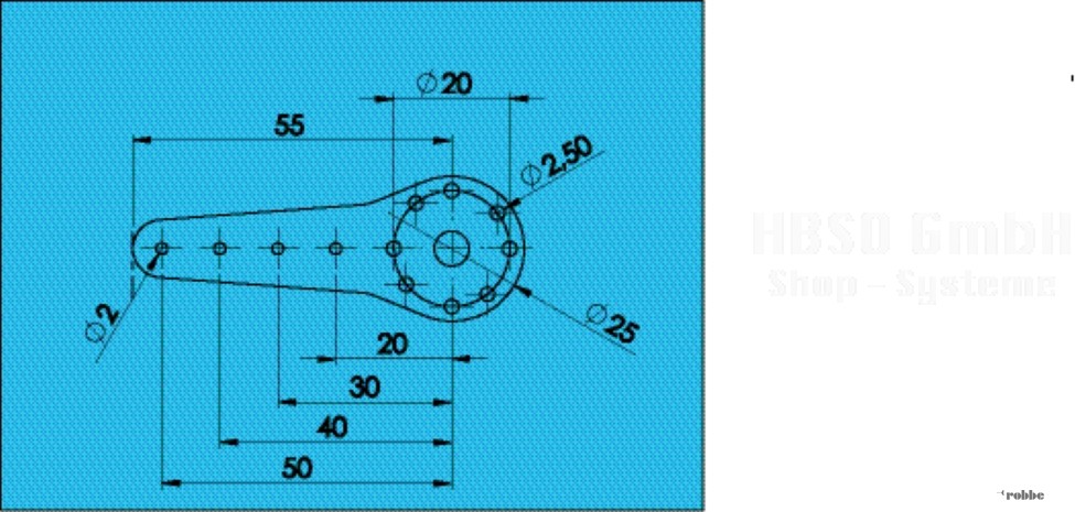 CFK-Servohebel 1-Arm 55mm