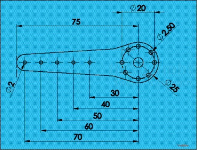 CFK-Servohebel 2-Arm 110mm