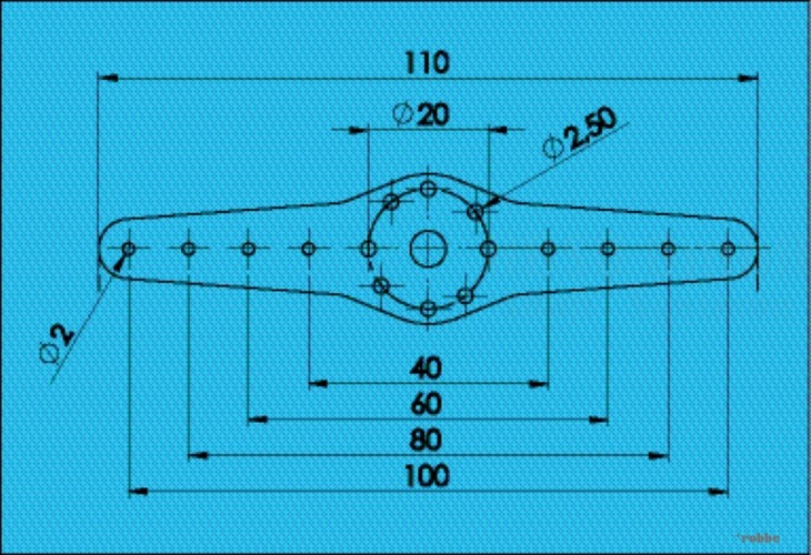 CFK-Servohebel 1-Arm 75mm