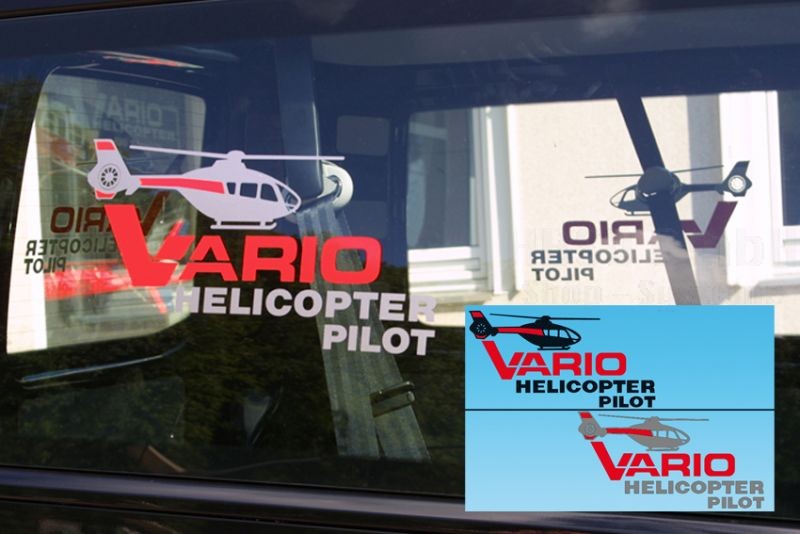 Aufkleber VARIO Helicopter schwarz-rot