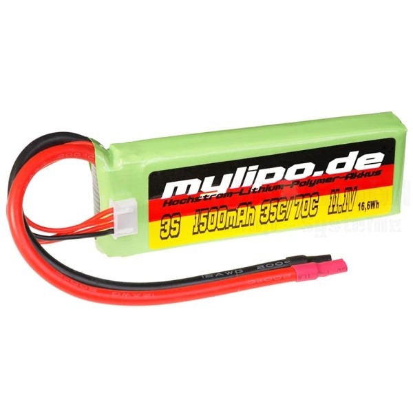 Lipo Akku 1500mAh 11,1V 3S 35C/70C