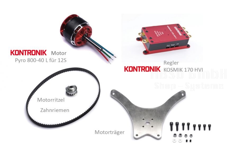 Elektro-Antriebsset f?r Zahnriemenrad 77 Z.