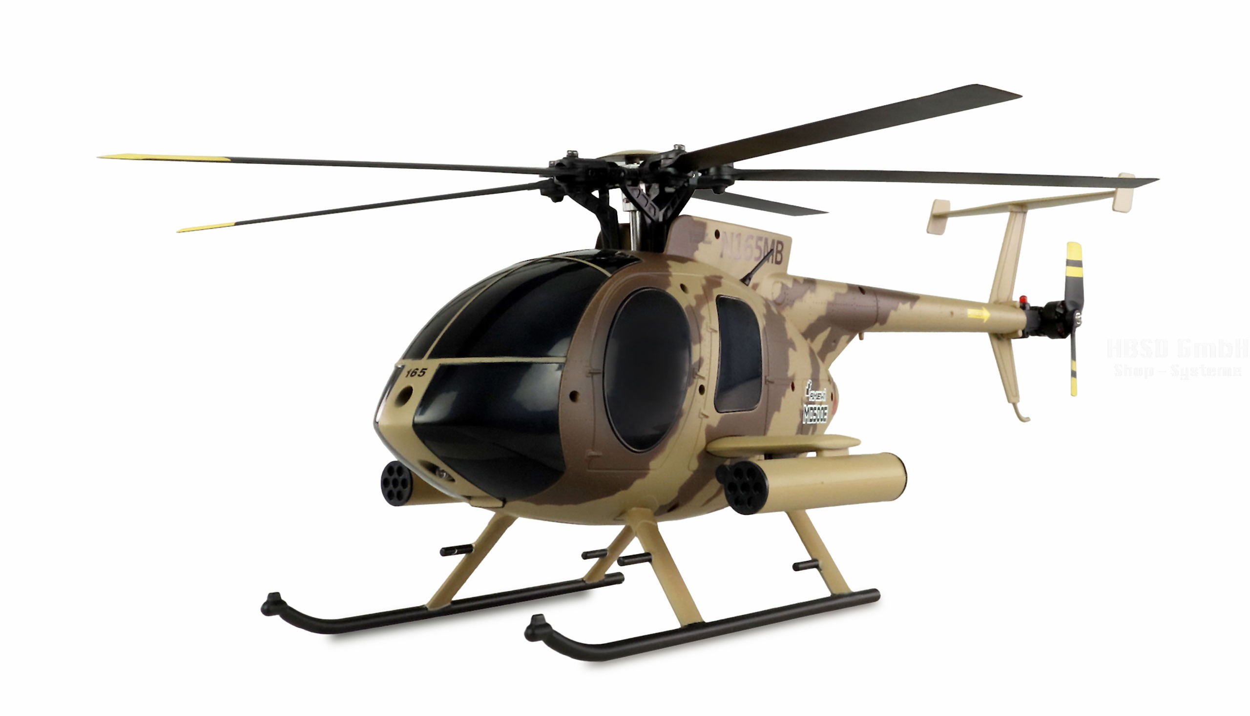 MD500E Militär brushless 4-Kanal 325mm Helikopter 6G RTF braun -