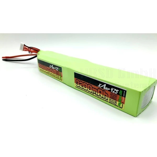 Lipo Akku 3200mAh 44,4V 12S 30C/60C lang, geteilt HV