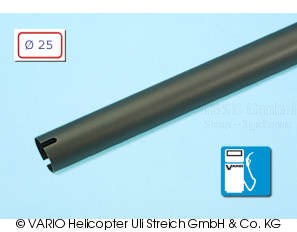 Alu-Heckrohr 25x910mm, schwarz