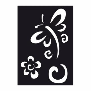 Airbrush Schablone DRAGONFLY + FLOWER
