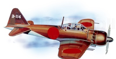 Mitsubishi A6M Zero (702mm) -lasergeschnitten