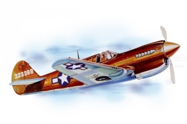 P - 40 Warhawk (711mm) lasergeschnitten