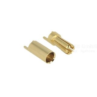 5,5mm Goldverbinder 1 Stecker u. 1 Buchsen GESCHLITZT