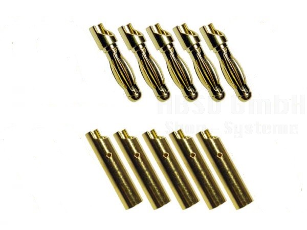 4,0mm Goldkontakt, 5 Stecker u. 5 Buchsen