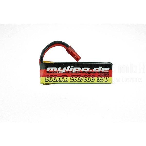 Lipo Akku 600mAh 3,7V 25C/50C JST(rot) Stecker für BLADE SR120/m