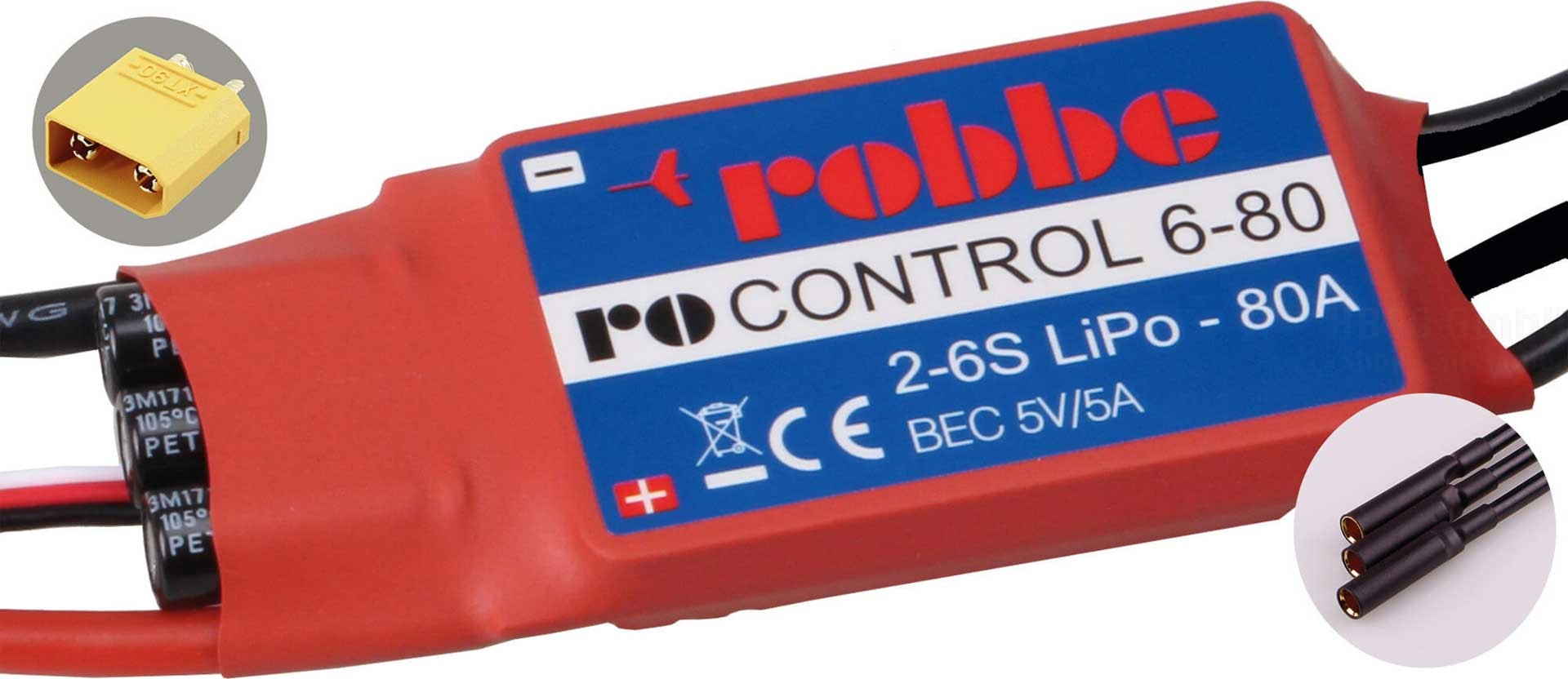Robbe Modellsport RO-CONTROL 6-80 2-6S -80(100A) 5V/5A SWITCH BE