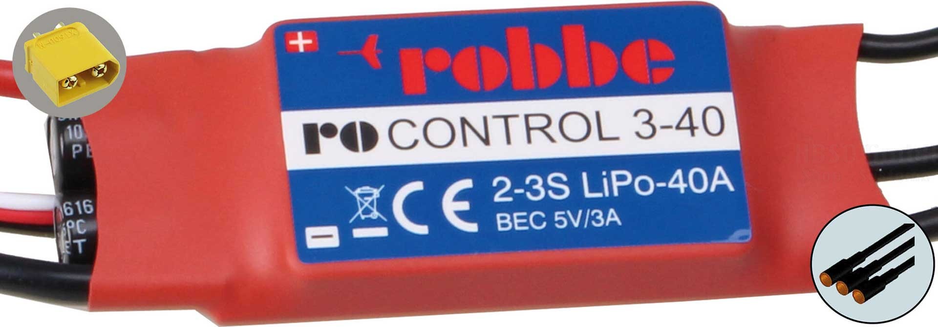Robbe Modellsport RO-CONTROL 3-40 2-3S -40(55)A 5V/3A BEC Regler