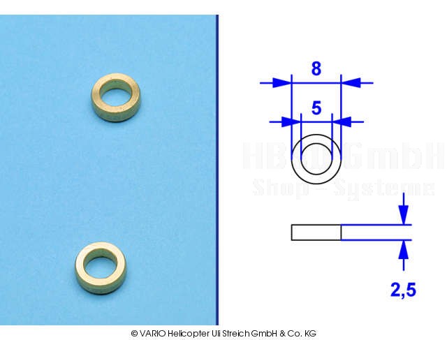 Distanzbuchse 5 x 8 x 2,5 mm