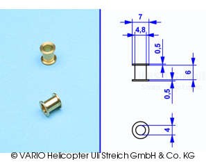 Distanzbuchse mit Bund 4 x 7 x 7 mm