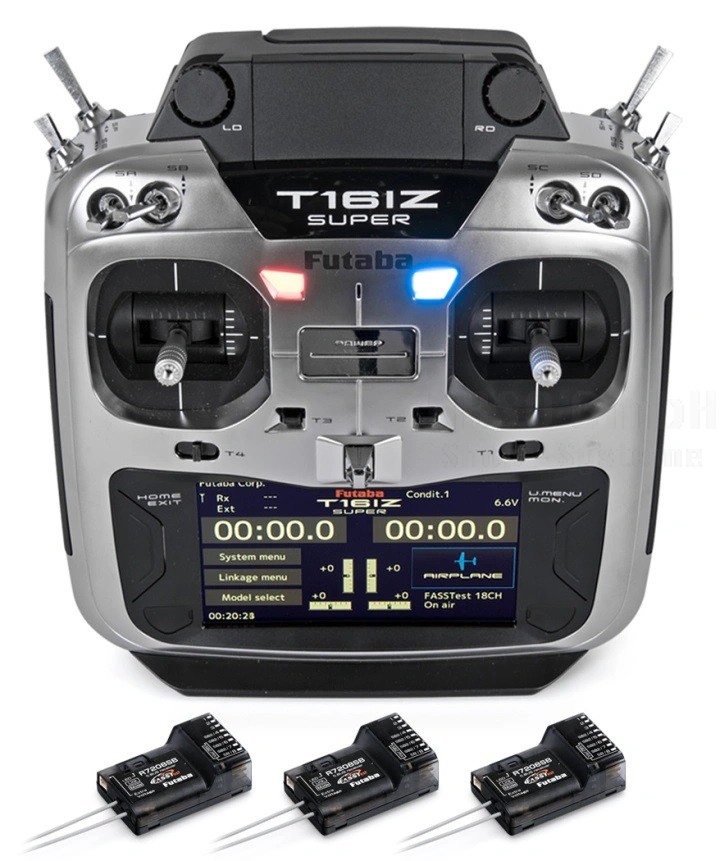T16IZ-SUPER Radio Mode-2, 3pcs R7208SB - FASSTest, T-FHSS, S-FHS