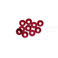 3mm Alu Washers Red, 10 Pcs.