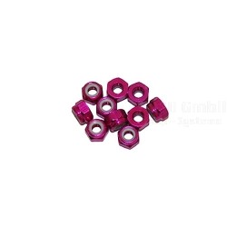 M3 Alu Nylon Lock Nuts Pink, 10 Pcs.