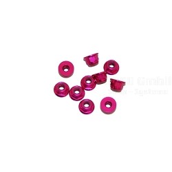 M3 Alu Flanged Nylon Lock Nuts Pink, 10 Pcs.