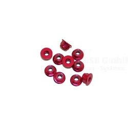 M3 Alu Flanged Nylon Lock Nuts Red, 10 Pcs.