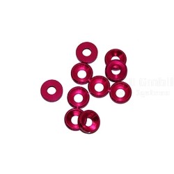 4mm Alu Washer Red, 10 Pcs.