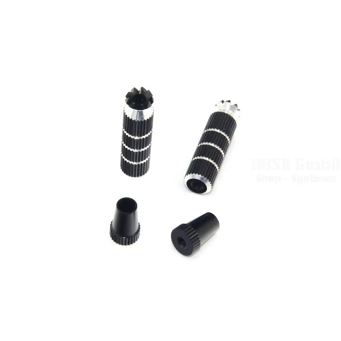 Alu CNC M4 Stick Ends extra LONG schwarz, Set