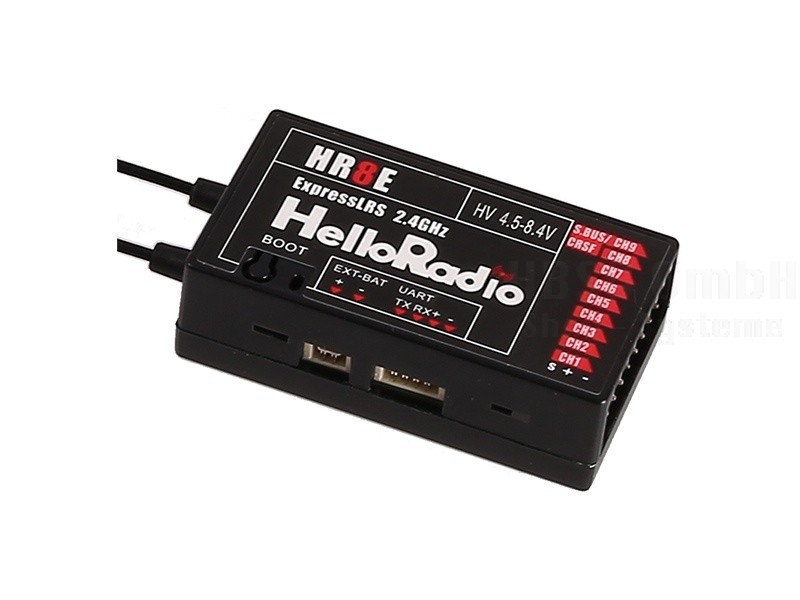 HelloRadio HR8E ELRS 2,4GHz Empfänger - 9 Kanäle schwarz