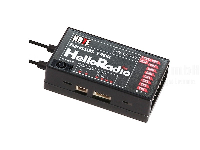 HelloRadio HR7E ELRS 2,4GHz Empfänger - 8 Kanäle schwarz
