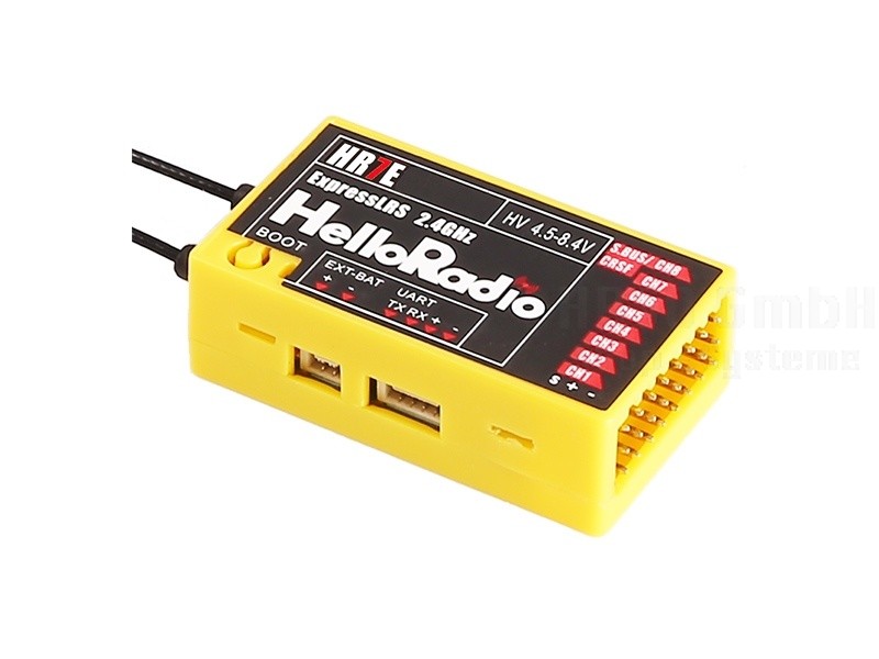 HelloRadio HR7E ELRS 2,4GHz Empfänger - 8 Kanäle gelb